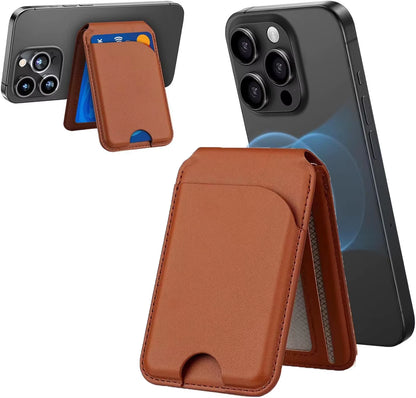 Magnetic Wallet Phone Stand for Iphone17 16 15 14 Lightweight Magsafe Phone Card Stand Leather Magnetic Card Holder