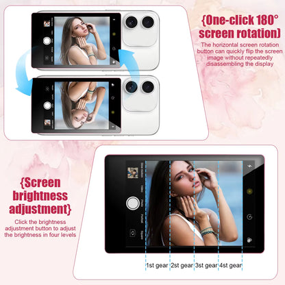 Wireless Magnetic Monitor Screen for Using Phone Rear Camera for Smartphone Selfie Vlog Live Stream Video Recording