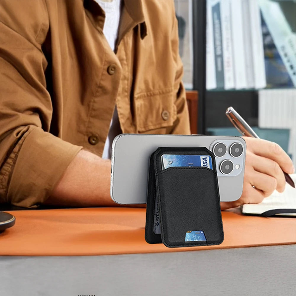 Luxury for Magsafe Magnetic Leather Wallet Holder Case for Iphone 16 15 14 13 12 Pro Max Card Holder Phone Bag Cover Accessories