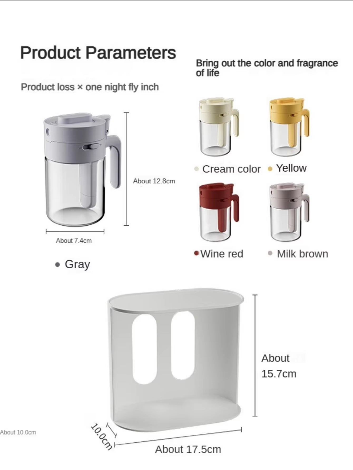 Household Kitchen Moisture-Proof Seasoning Jar Salt Container 2 in 1 Glass Spice Bottle Spoon Separation Glass Seasoning Can