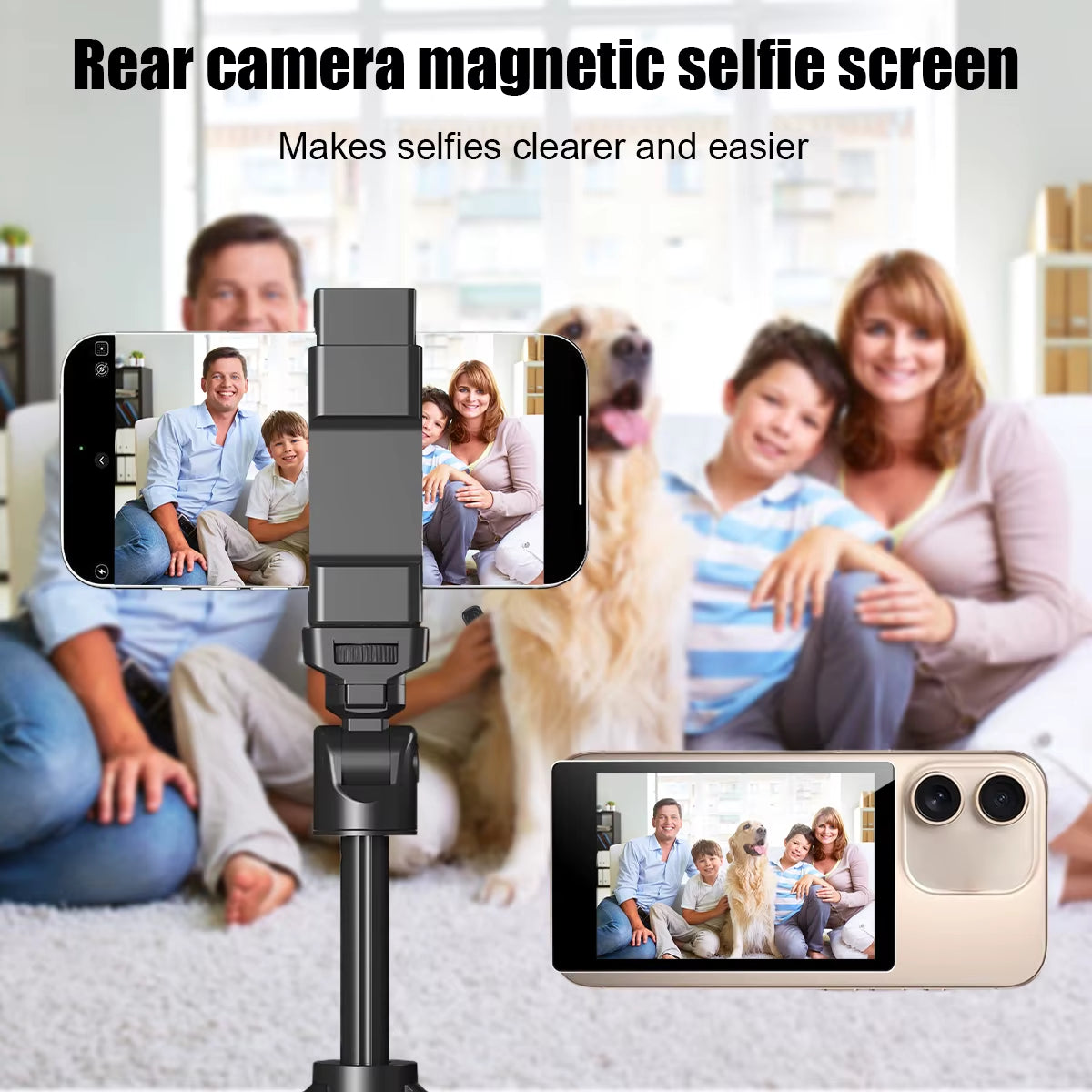 Wireless Magnetic Monitor Screen for Using Phone Rear Camera for Smartphone Selfie Vlog Live Stream Video Recording